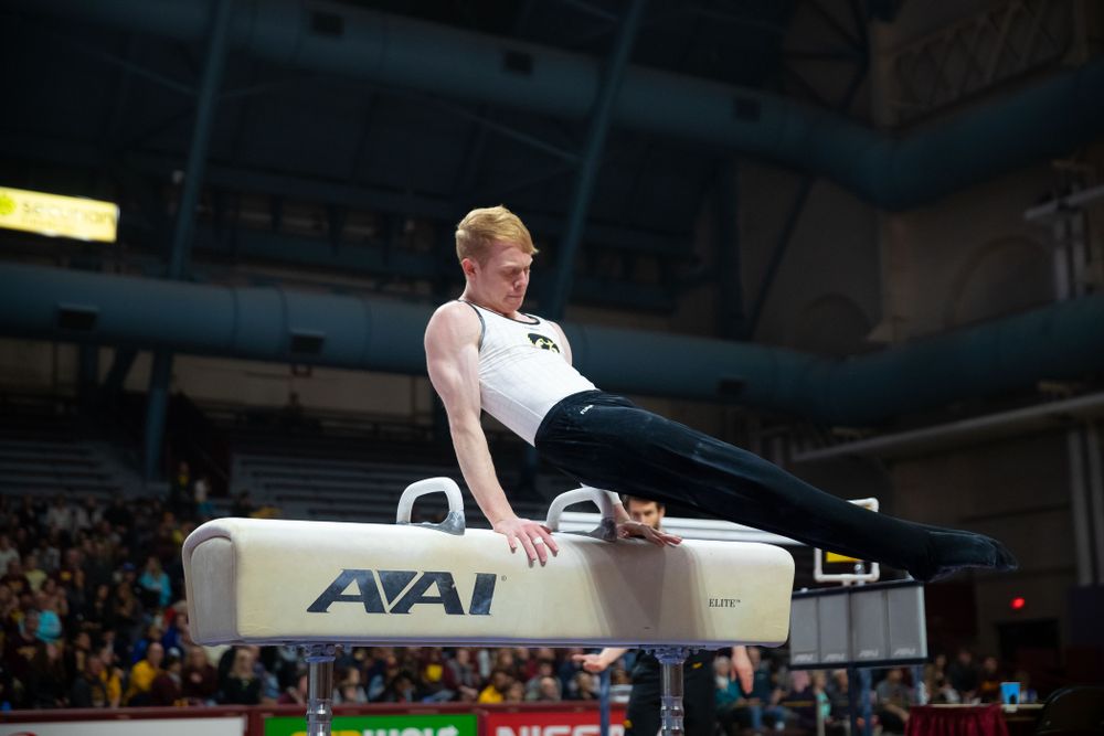 The Iowa Hawekeys against Minnesota and Penn State at the Maturi Pavilion Saturday, March 23, 2019 in Minneapolis, Minn. (C. Morgan Engel/Freelance)