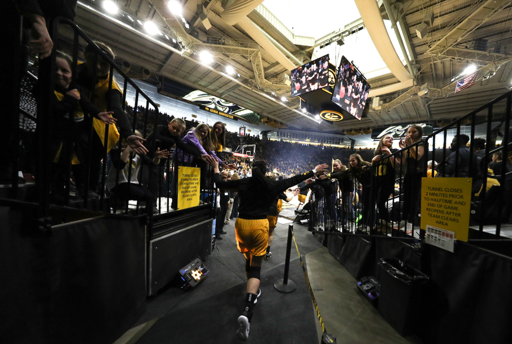 Iowa Hawkeyes forward Megan Gustafson (10) against the Northwestern Wildcats Sunday, March 3, 2019 at Carver-Hawkeye Arena. (Brian Ray/hawkeyesports.com)