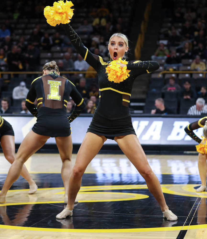 The Iowa Dance Team performs at halftime of the Iowa Hawkeyes game against North Florida Thursday, November 21, 2019 at Carver-Hawkeye Arena. (Brian Ray/hawkeyesports.com)
