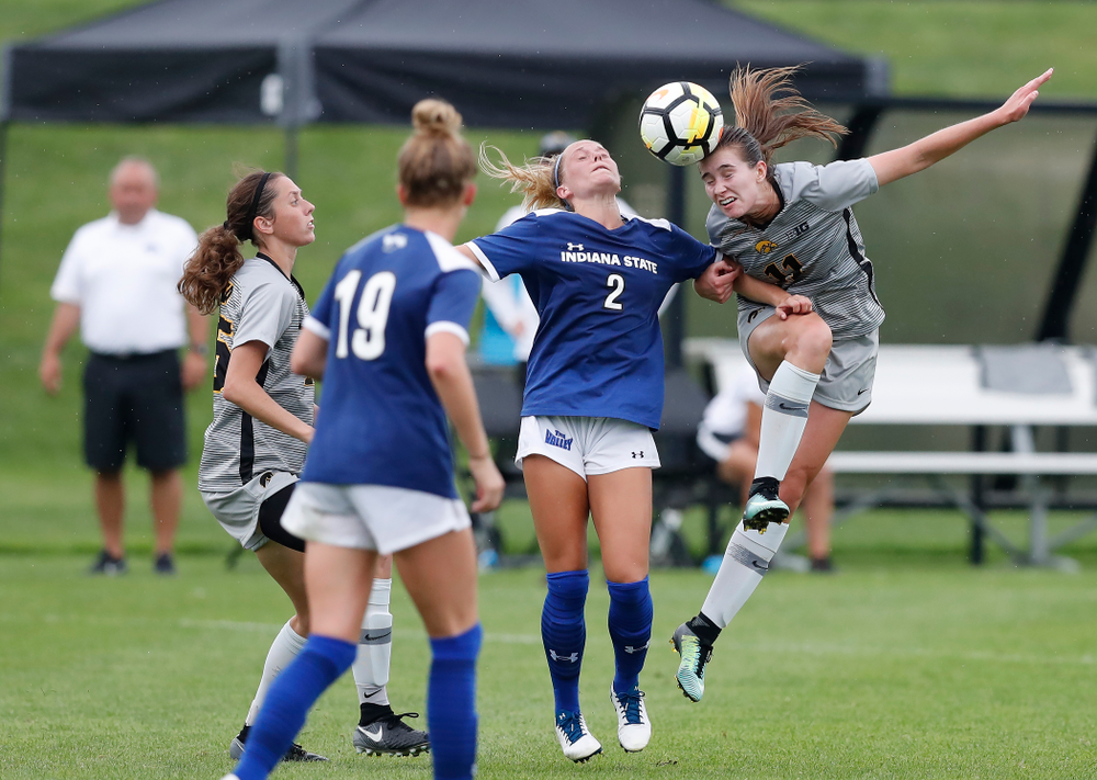 Iowa Hawkeyes Sydney Blitchok (11) against Indiana State Sunday, August 26, 2018 at the Iowa Soccer Complex. (Brian Ray/hawkeyesports.com)