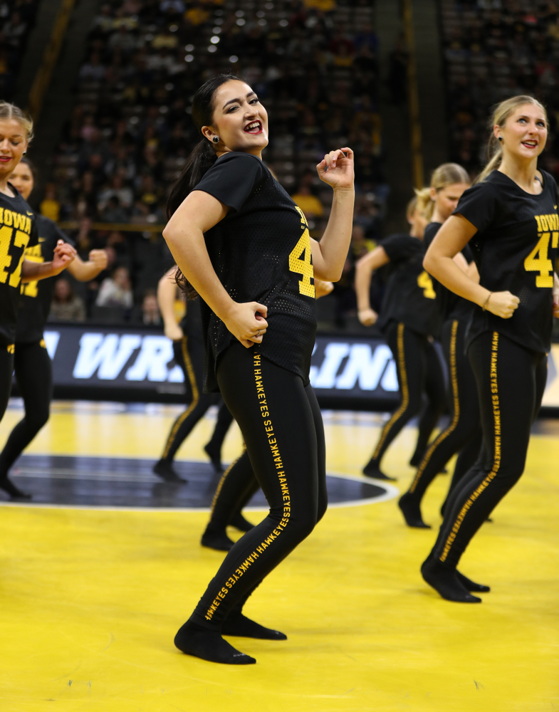 The Iowa Dance Team performs at the intermission of the Iowa Hawkeyes match against Purdue Saturday, November 24, 2018 at Carver-Hawkeye Arena. (Brian Ray/hawkeyesports.com)