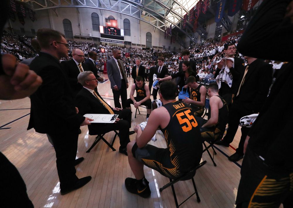 Iowa Hawkeyes head coach Fran McCaffery against Penn State Saturday, January 4, 2020 at the Palestra in Philadelphia. (Brian Ray/hawkeyesports.com)