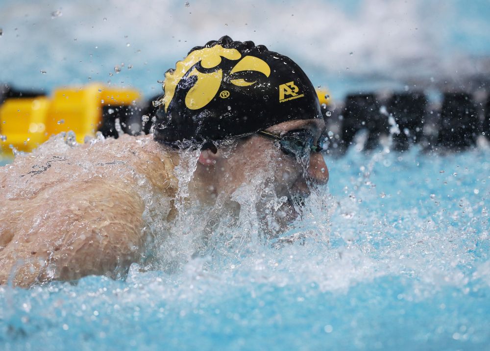 Iowa's Michael Tenney competes in the 200-yard butterfly during the 2019 Big Ten Men's Swimming and Diving Championships Saturday, March 2, 2019 at the Campus Wellness and Recreation Center. (Brian Ray/hawkeyesports.com)