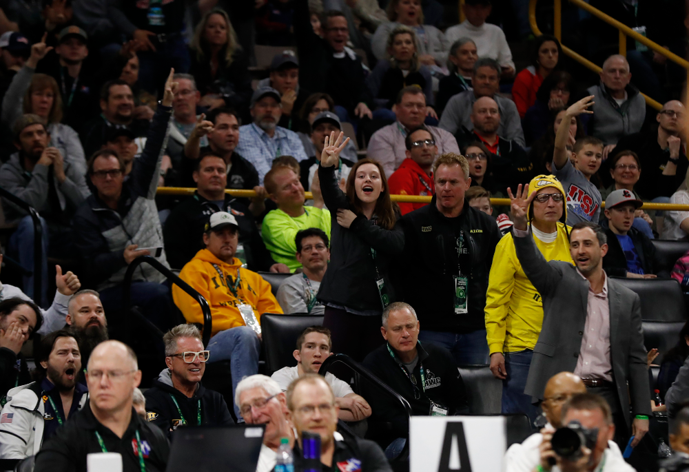 Fans during the gold medal match of the United World Wrestling Freestyle World Cup against Azerbaijan Sunday, April 8, 2018 at Carver-Hawkeye Arena. (Brian Ray/hawkeyesports.com)