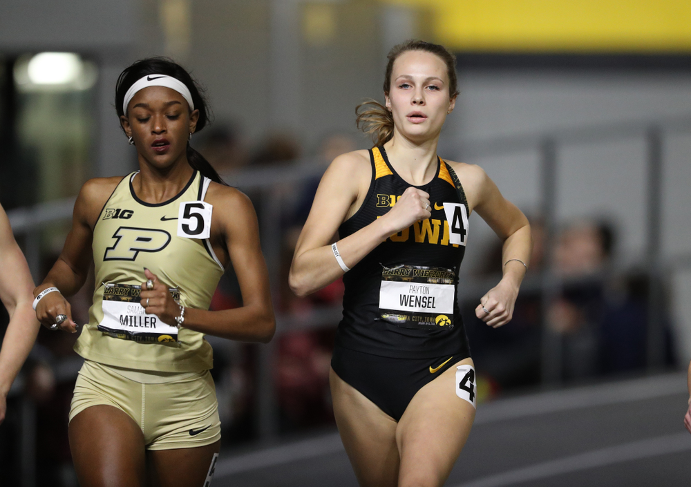 Iowa's Payton Wensel runs the 600 meter premier during the 2019 Larry Wieczorek Invitational Friday, January 18, 2019 at the Hawkeye Tennis and Recreation Center. (Brian Ray/hawkeyesports.com)