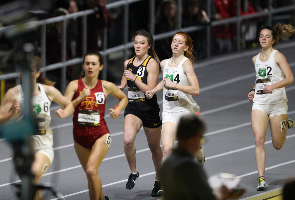 Iowa's Lindsay Welker runs the 1000 meters during the 2019 Larry Wieczorek Invitational Friday, January 18, 2019 at the Hawkeye Tennis and Recreation Center. (Brian Ray/hawkeyesports.com)