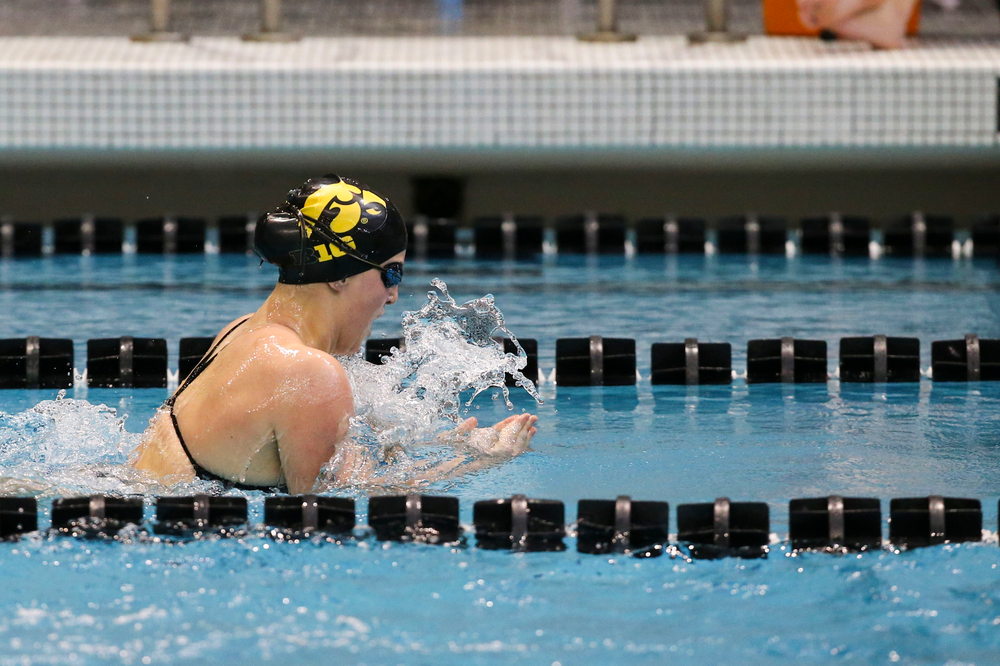 Iowa’s Christina Crane during Iowa swim and dive vs Minnesota on Saturday, October 26, 2019 at the Campus Wellness and Recreation Center. (Lily Smith/hawkeyesports.com)