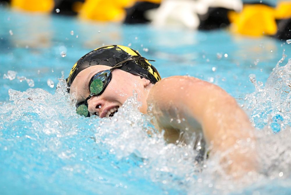 Iowa’s Lauren McDougall swims the women’s 500 yard freestyle preliminary event during the 2020 Women’s Big Ten Swimming and Diving Championships at the Campus Recreation and Wellness Center in Iowa City on Thursday, February 20, 2020. (Stephen Mally/hawkeyesports.com)