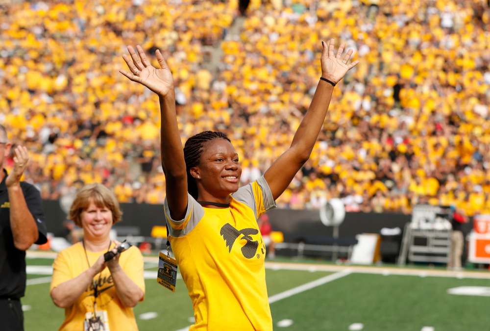 2018 Iowa Athletics Hall of Fame inductee Kineke Alexander Saturday, September 1, 2018 at Kinnick Stadium. (Brian Ray/hawkeyesports.com)