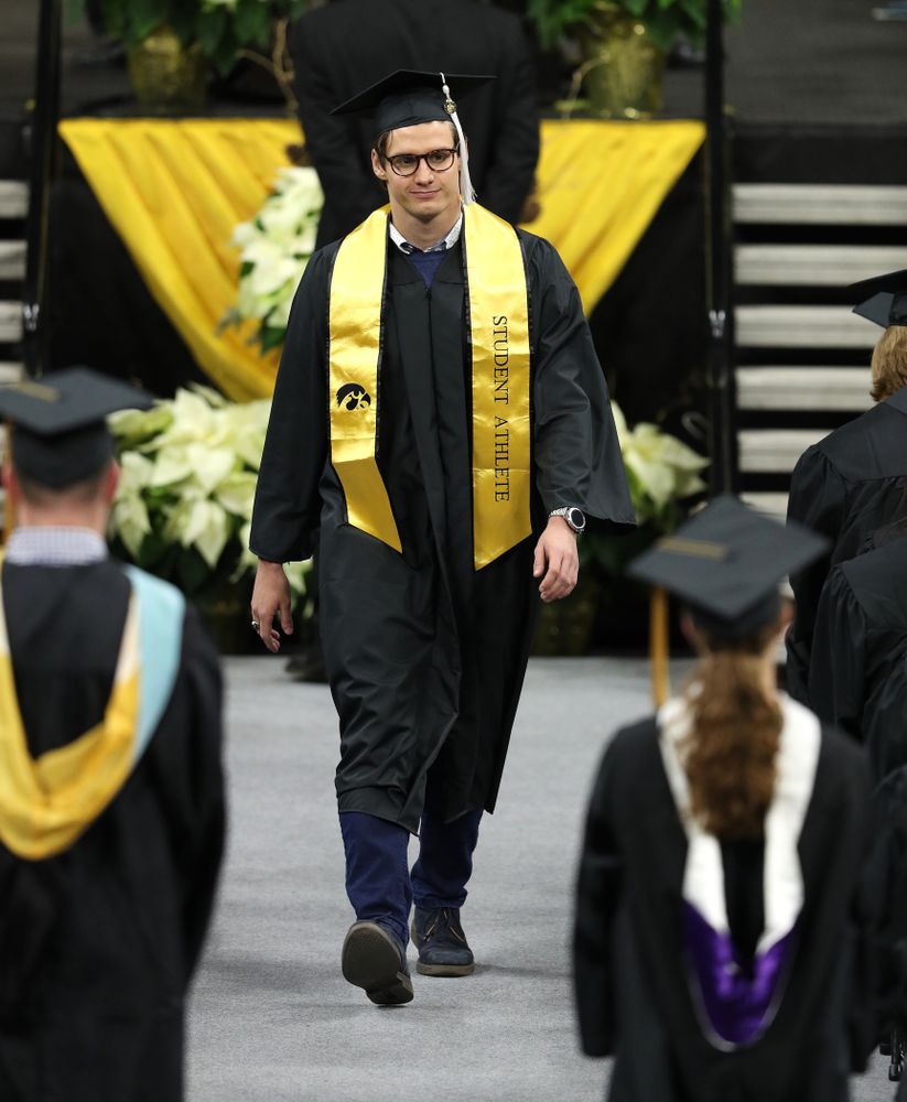 Iowa Swimming's Jerzy Twarowski during the Fall Commencement Ceremony Saturday, December 15, 2018 at Carver-Hawkeye Arena. (Brian Ray/hawkeyesports.com)