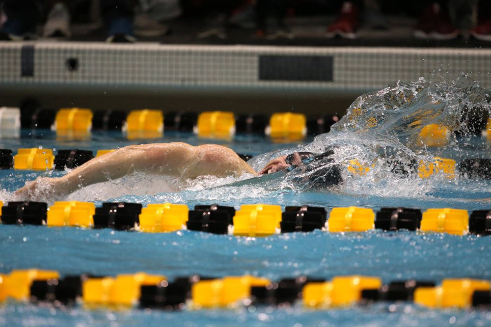 The Iowa A team competes in the 800-yard freestyle relay at the 2019 Big Ten Swimming and Diving meet Wednesday, February 27, 2019 at the Campus Wellness and Recreation Center. (Lily Smith/hawkeyesports.com)
