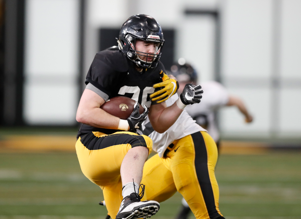 Iowa Hawkeyes tight end Nate Wieting (39) Wednesday, April 4, 2018 at the Hansen Football Performance Center. (Brian Ray/hawkeyesports.com)