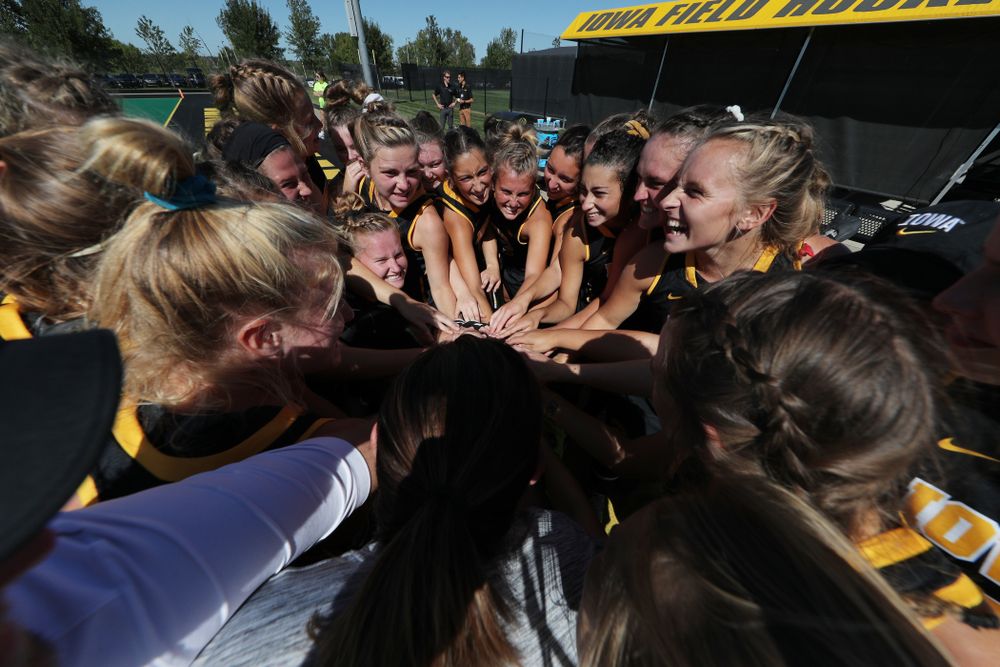 The Iowa Hawkeyes gather before their game against Central Michigan Friday, September 6, 2019 at Grant Field. The Hawkeyes won the game 11-0. (Brian Ray/hawkeyesports.com)
