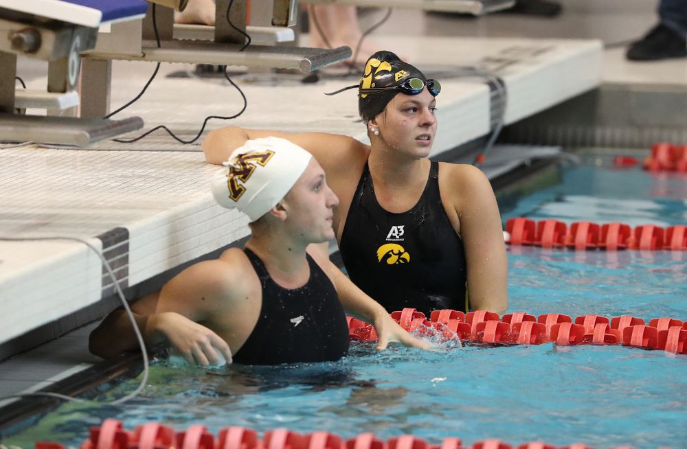 Iowa's Morgan Grout swims the 50-yard freestyle during the 2019 Women's Big Ten Swimming and Diving meet Thursday, February 21, 2019 in Bloomington, Indiana. (Brian Ray/hawkeyesports.com)