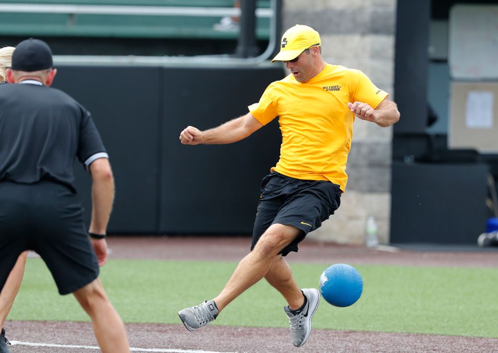 Women's Golf Assistant Coach Mike Roters during the Iowa Student Athlete Kickoff Kickball game Sunday, August 19, 2018 at Duane Banks Field. (Brian Ray/hawkeyesports.com)