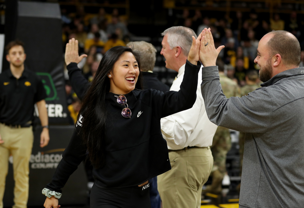 Student Athletes are recognized by the Presidential Committee on Athletics at halftime of the Iowa Hawkeyes game against Penn State Saturday, February 29, 2020 at Carver-Hawkeye Arena. (Brian Ray/hawkeyesports.com)