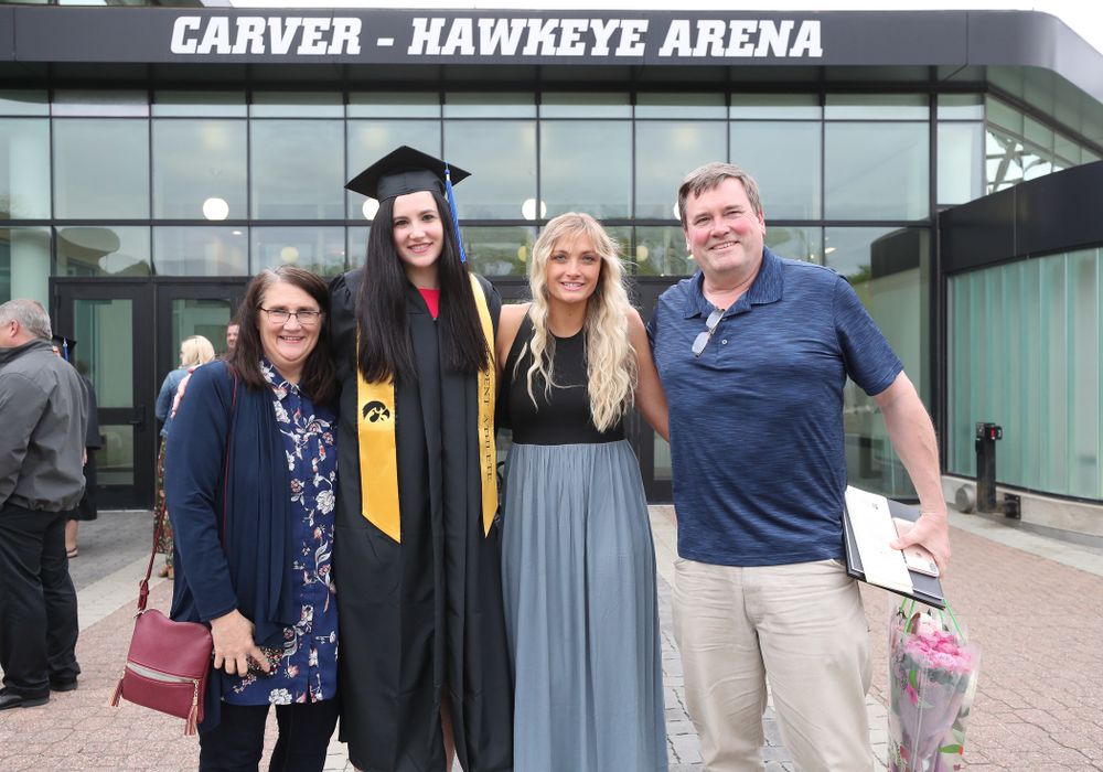 Iowa WomenÕs BasketballÕs Megan Gustafson during the Tippie College of Business spring commencement Saturday, May 11, 2019 at Carver-Hawkeye Arena. (Brian Ray/hawkeyesports.com)