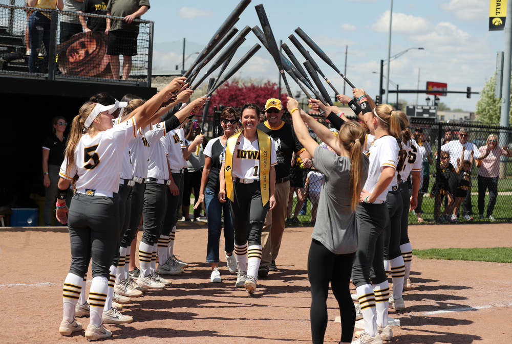 Iowa Hawkeyes Mallory Kilian (11) during senior day festivities following their game against the Ohio State Buckeyes Sunday, May 5, 2019 at Pearl Field. (Brian Ray/hawkeyesports.com)ic