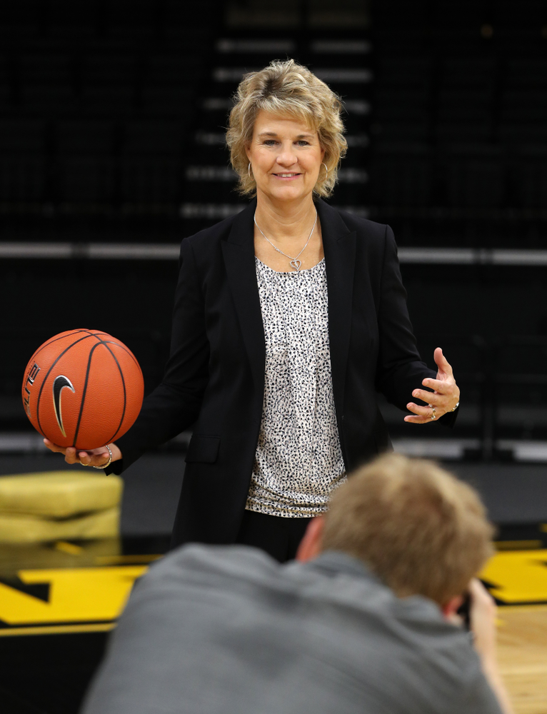 Iowa Hawkeyes head coach Lisa Bluder during the team's annual media day Wednesday, October 31, 2018 at Carver-Hawkeye Arena. (Brian Ray/hawkeyesports.com)
