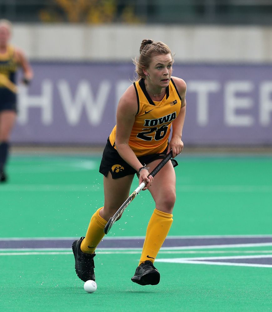 Iowa Hawkeyes Maddy Murphy (26) against the Michigan Wolverines in the semi-finals of the Big Ten Tournament Friday, November 2, 2018 at Lakeside Field on the campus of Northwestern University in Evanston, Ill. (Brian Ray/hawkeyesports.com)