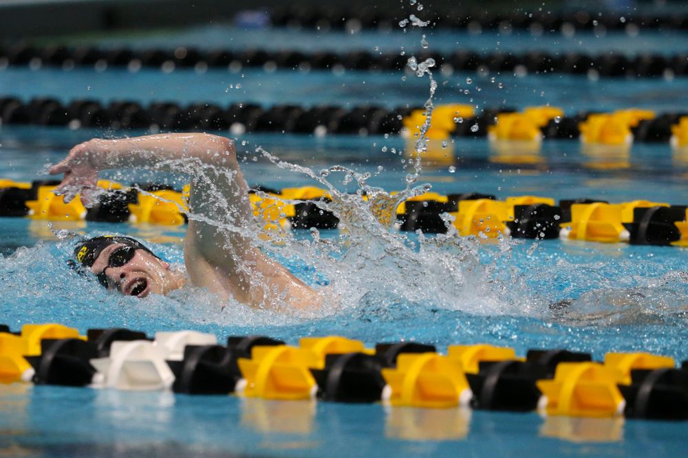 Iowa's B team at the 1,650-yard freestyle race Saturday, March 2, 2019 at the Campus Recreation and Wellness Center. (Lily Smith/hawkeyesports.com)