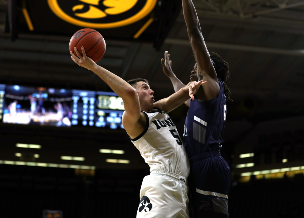 Iowa Hawkeyes guard CJ Fredrick (5) against North Florida Thursday, November 21, 2019 at Carver-Hawkeye Arena. (Brian Ray/hawkeyesports.com)