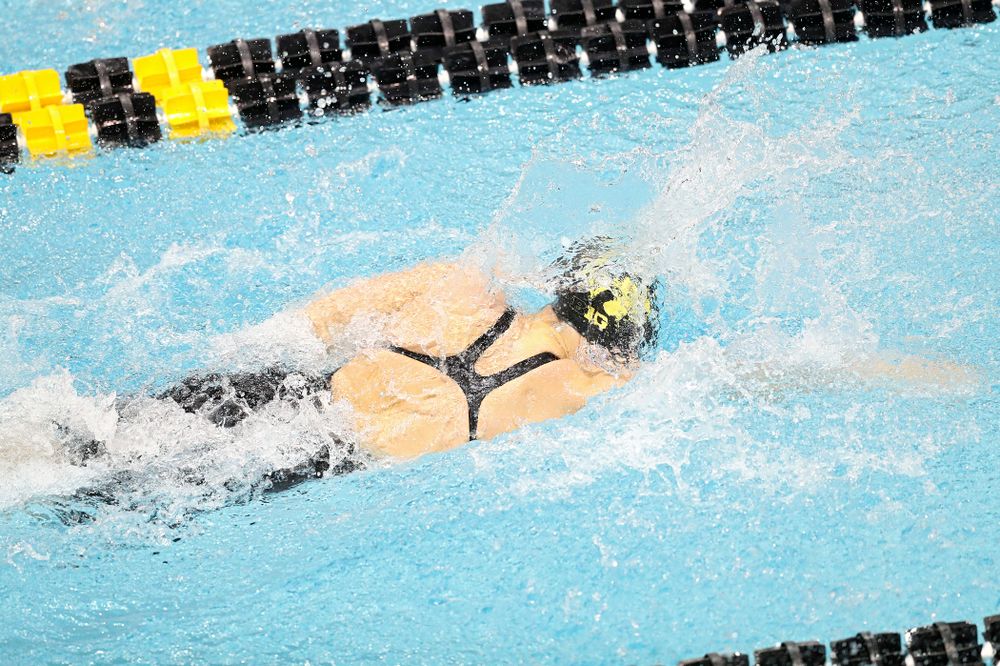 Iowa’s Hannah Burvill swims the women’s 50 yard freestyle C finals event during the 2020 Women’s Big Ten Swimming and Diving Championships at the Campus Recreation and Wellness Center in Iowa City on Thursday, February 20, 2020. (Stephen Mally/hawkeyesports.com)