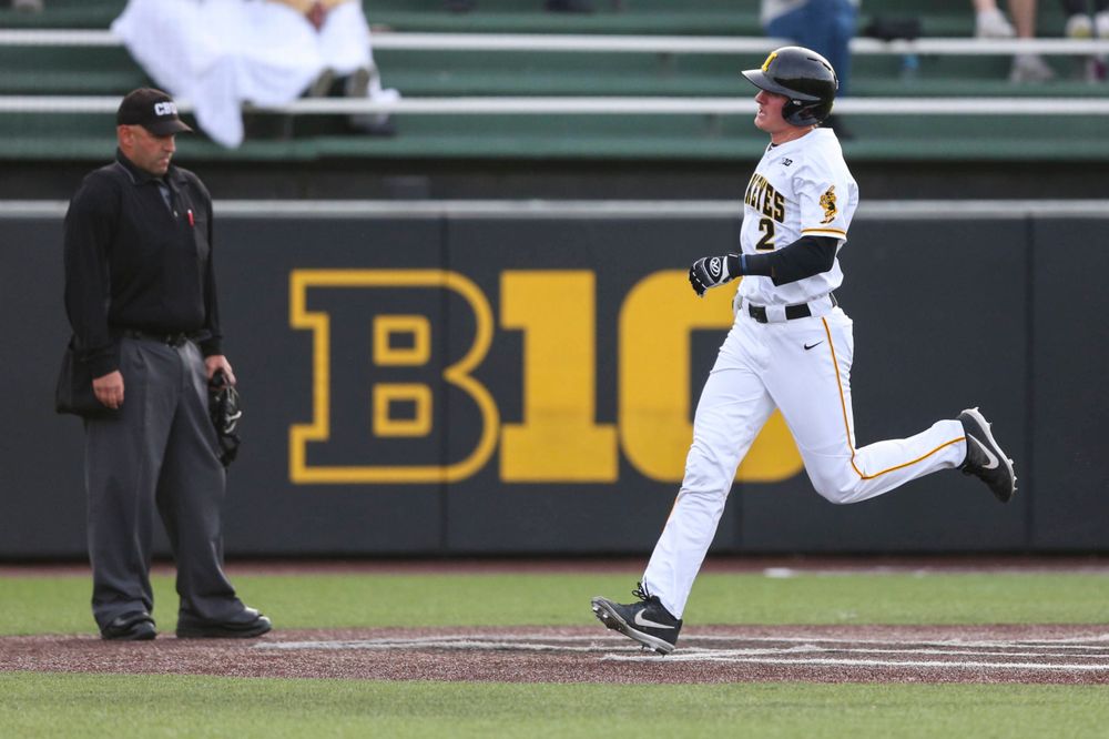 Iowa infielder Brendan Sher at baseball vs Milwaukee on Tuesday, April 23, 2019 at Duane Banks Field. (Lily Smith/hawkeyesports.com)