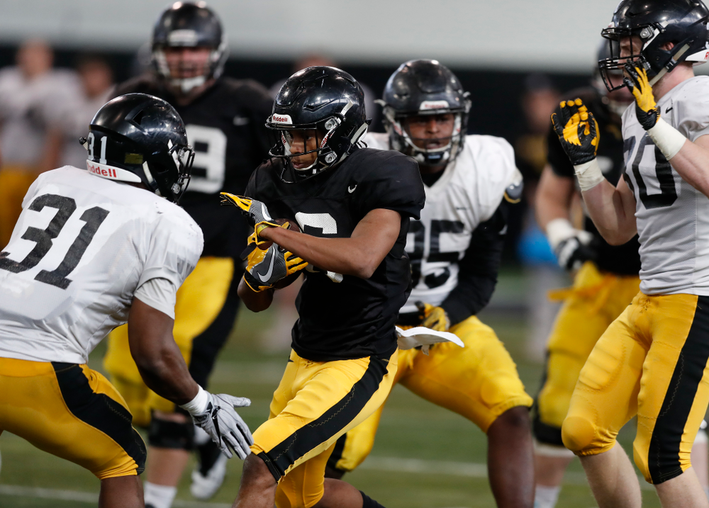 Iowa Hawkeyes wide receiver Ihmir Smith-Marsette (6) during spring practice Wednesday, March 28, 2018 at the Hansen Football Performance Center. (Brian Ray/hawkeyesports.com)
