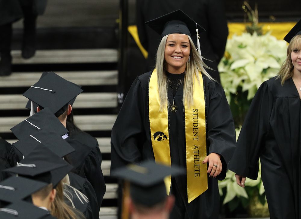 Iowa Soccer's Makenzie Ihle during the Fall Commencement Ceremony Saturday, December 15, 2018 at Carver-Hawkeye Arena. (Brian Ray/hawkeyesports.com)
