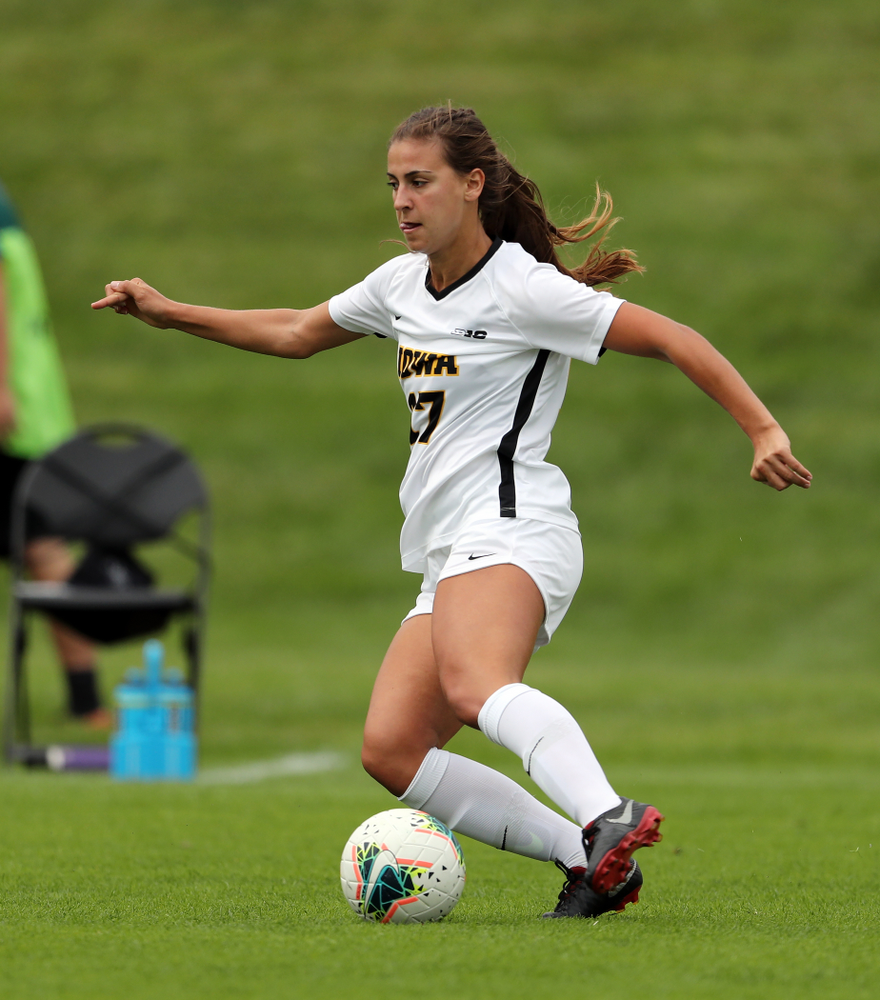 Iowa Hawkeyes defender Hannah Drkulec (17) during a 6-1 win over Northern Iowa Sunday, August 25, 2019 at the Iowa Soccer Complex. (Brian Ray/hawkeyesports.com)