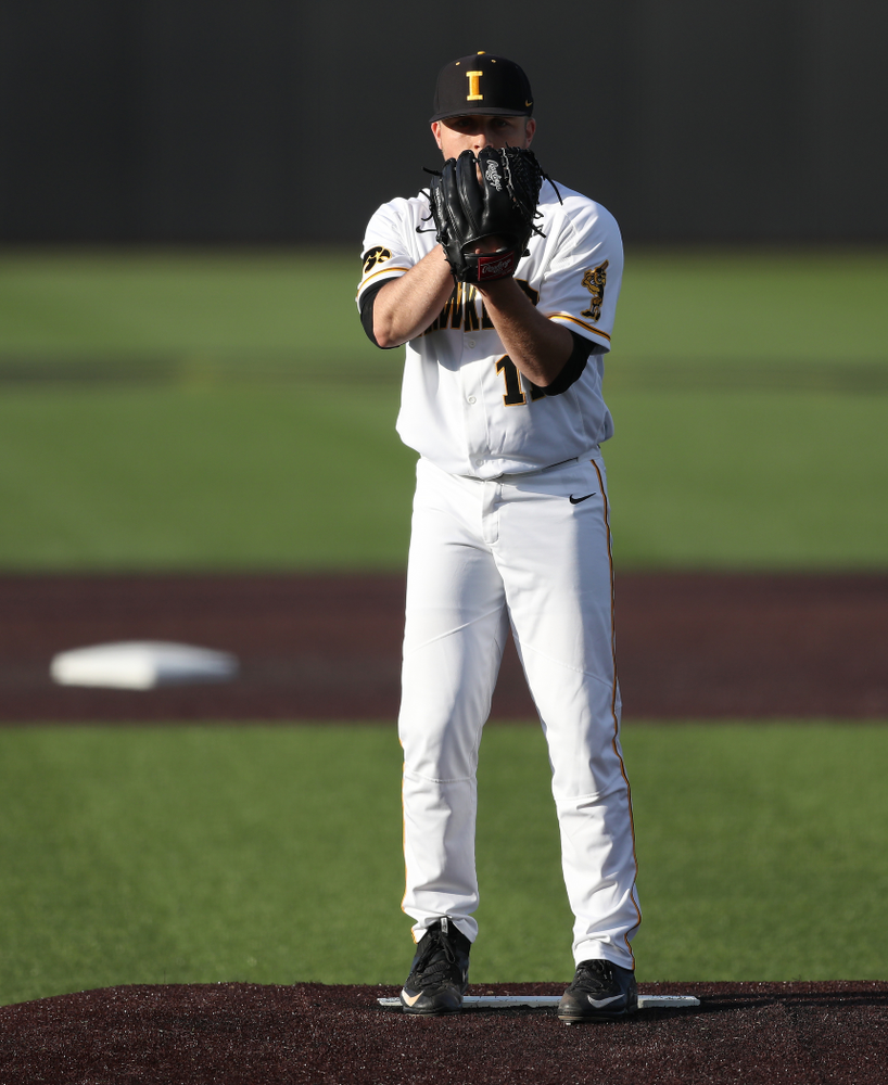 Iowa Hawkeyes Cole McDonald (11) against the Michigan State Spartans Friday, May 10, 2019 at Duane Banks Field. (Brian Ray/hawkeyesports.com)