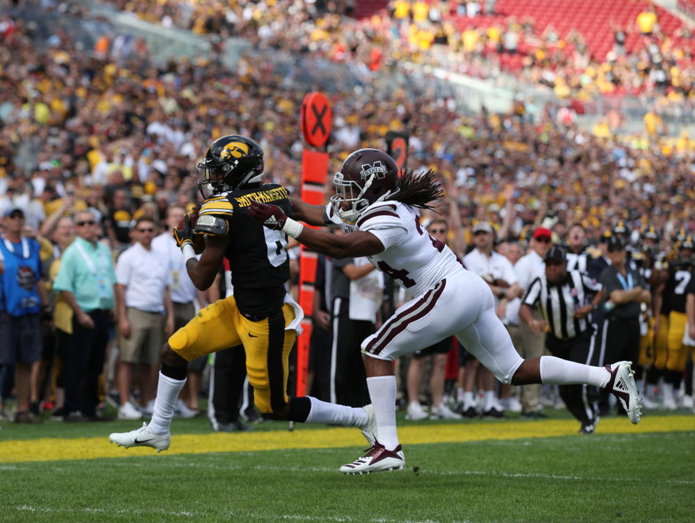 Iowa Hawkeyes wide receiver Ihmir Smith-Marsette (6) during their Outback Bowl Tuesday, January 1, 2019 at Raymond James Stadium in Tampa, FL. (Brian Ray/hawkeyesports.com)