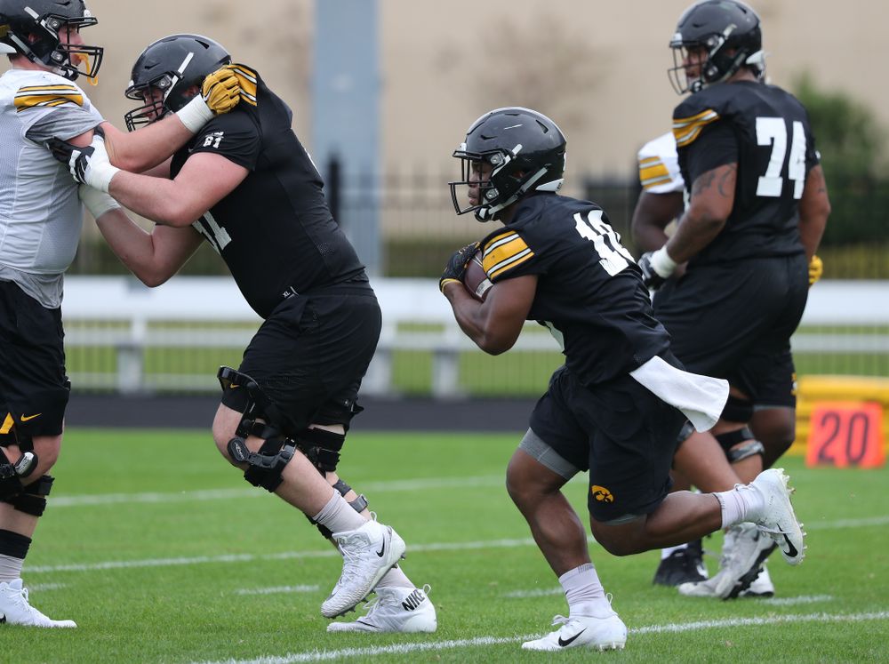 Iowa Hawkeyes running back Mekhi Sargent (10) during the team's first Outback Bowl Practice in Florida Thursday, December 27, 2018 at Tampa University. (Brian Ray/hawkeyesports.com)