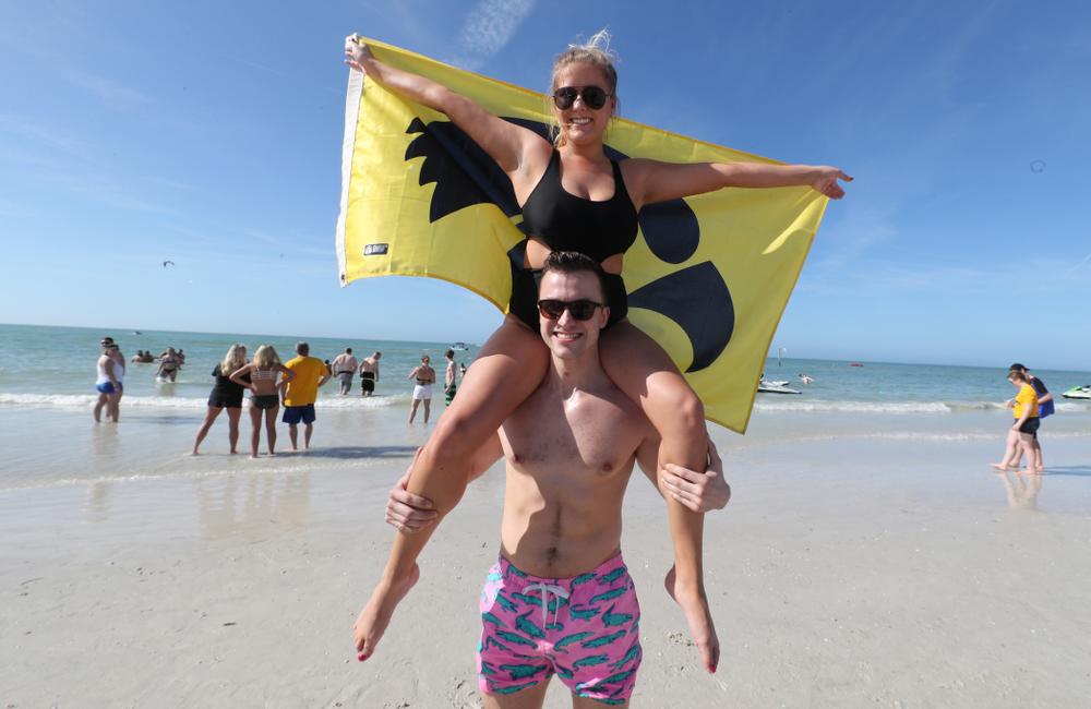 Fans of the Iowa Hawkeyes during the Outback Bowl Beach Day Sunday, December 30, 2018 at Clearwater Beach. (Brian Ray/hawkeyesports.com)