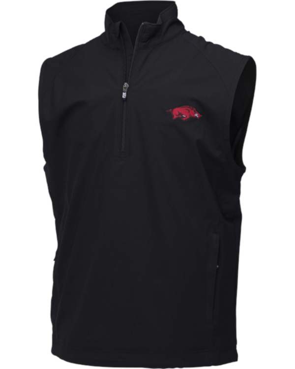 Arkansas Razorbacks Cutter And Buck Half Zip Performance Golf Vest