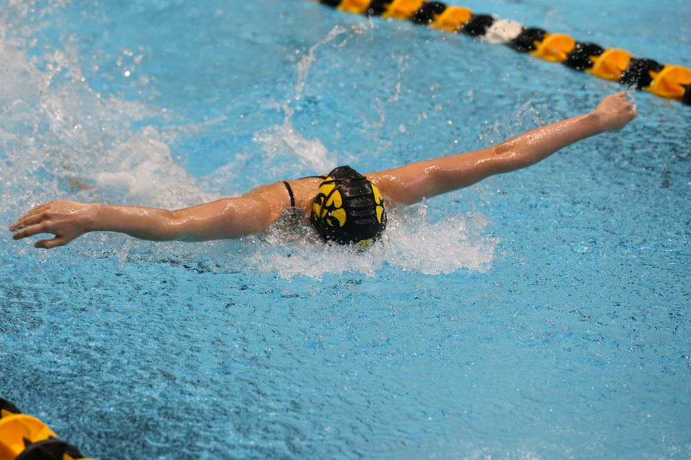 Iowa’s Anna Brooker during Iowa swim and dive vs Minnesota on Saturday, October 26, 2019 at the Campus Wellness and Recreation Center. (Lily Smith/hawkeyesports.com)