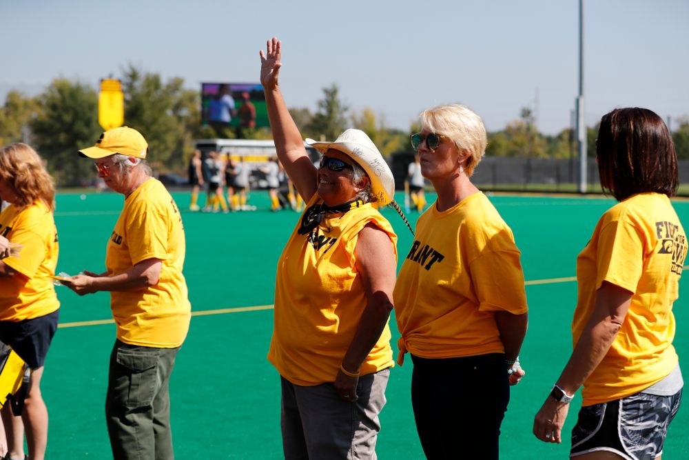 Former field hockey players receive their varsity letters before the Iowa Hawkeyes game against Indiana Sunday, September 16, 2018 at Grant Field. (Brian Ray/hawkeyesports.com)