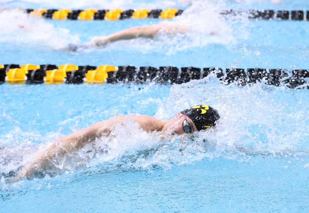 Iowa's Jack Smith competes in the 100-yard freestyle during the 2019 Big Ten Men's Swimming and Diving Championships Saturday, March 2, 2019 at the Campus Wellness and Recreation Center. (Brian Ray/hawkeyesports.com)