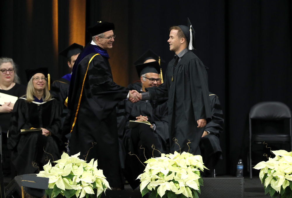 Iowa Football Manager Hayden Meister during the Fall Commencement Ceremony Saturday, December 15, 2018 at Carver-Hawkeye Arena. (Brian Ray/hawkeyesports.com)