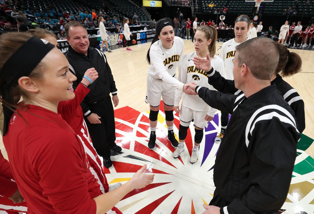 Iowa Hawkeyes forward Megan Gustafson (10) against the Indiana Hoosiers in the quarterfinals of the Big Ten Tournament Friday, March 8, 2019 at Bankers Life Fieldhouse in Indianapolis, Ind. (Brian Ray/hawkeyesports.com)