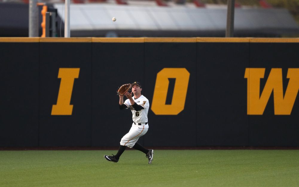 Iowa Hawkeyes outfielder Justin Jenkins (6) during game one against UC Irvine Friday, May 3, 2019 at Duane Banks Field. (Brian Ray/hawkeyesports.com)