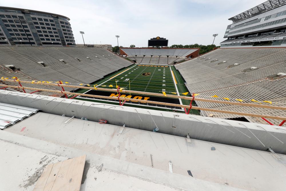 The mid-field view from the lower premium seating area of the third deck in the new north end zone Wednesday, June 6, 2018 at Kinnick Stadium. (Brian Ray/hawkeyesports.com)