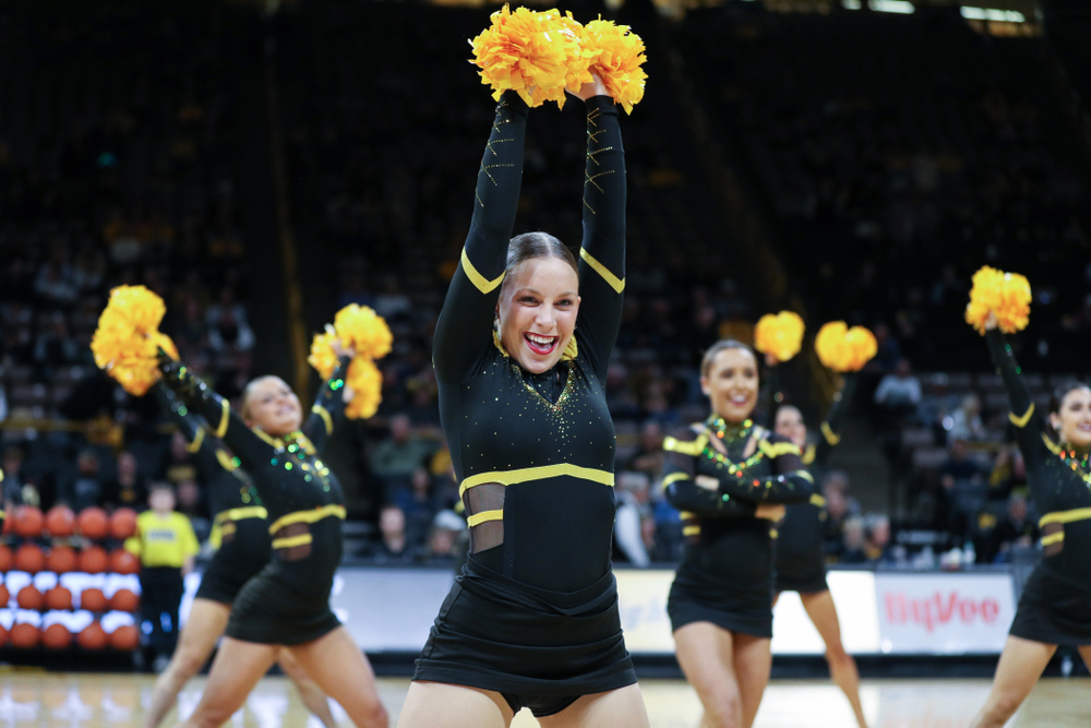 The Iowa Dance Team performs at halftime of the Iowa Hawkeyes game against North Florida Thursday, November 21, 2019 at Carver-Hawkeye Arena. (Brian Ray/hawkeyesports.com)
