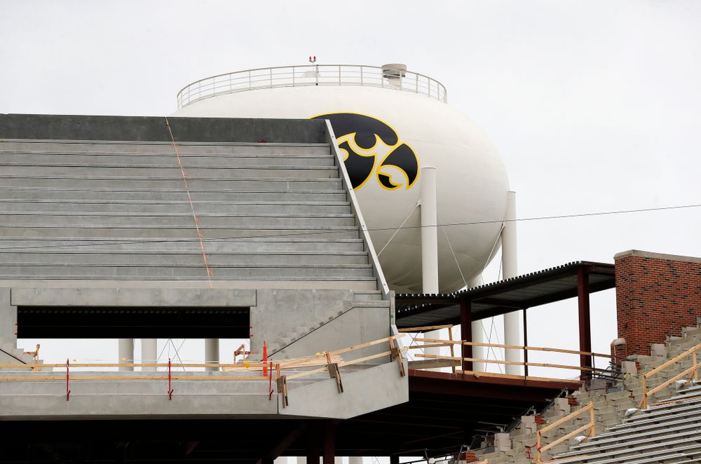 The water tower tiger hawk from mid-field at the south 30 yard-line Wednesday, June 6, 2018 at Kinnick Stadium. (Brian Ray/hawkeyesports.com)