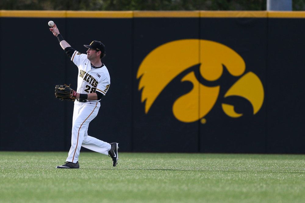 Iowa infielder Chris Whelan at baseball vs Milwaukee on Tuesday, April 23, 2019 at Duane Banks Field. (Lily Smith/hawkeyesports.com)