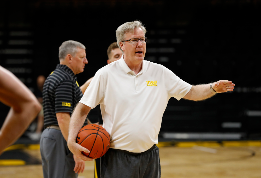Iowa Hawkeyes head coach Fran McCaffery during the first practice of the season Monday, October 1, 2018 at Carver-Hawkeye Arena. (Brian Ray/hawkeyesports.com)