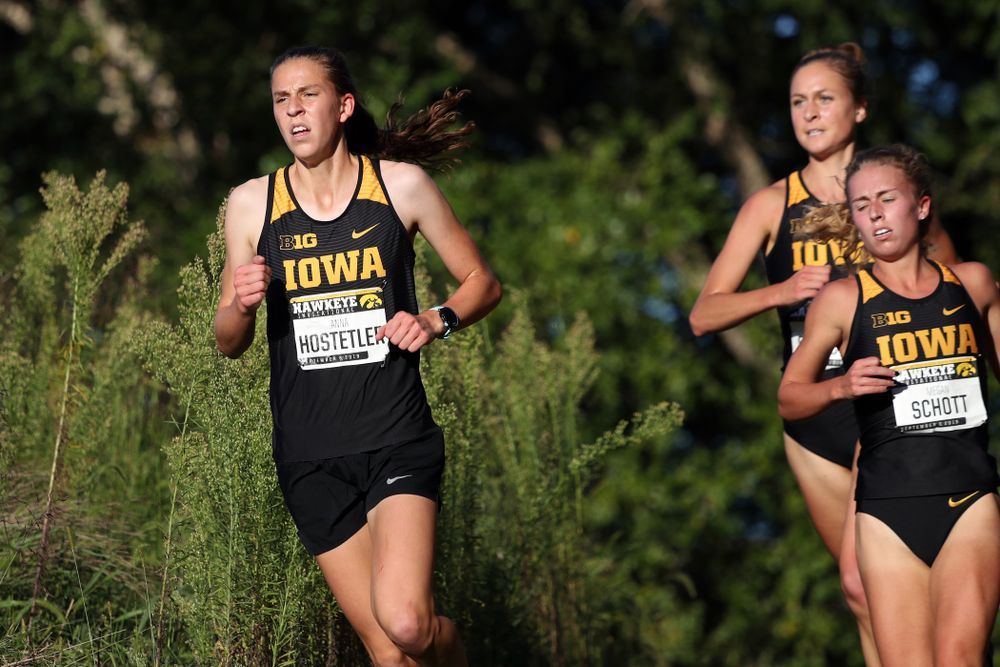 IowaÕs Anna Hostetler runs in the 2019 Hawkeye Invitational Friday, September 6, 2019 at the Ashton Cross Country Course. (Brian Ray/hawkeyesports.com)