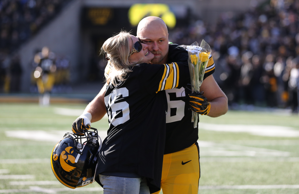 Iowa Hawkeyes fullback Brady Ross (36) during Senior Day festivities before their game against the Illinois Fighting Illini Saturday, November 23, 2019 at Kinnick Stadium. (Brian Ray/hawkeyesports.com)