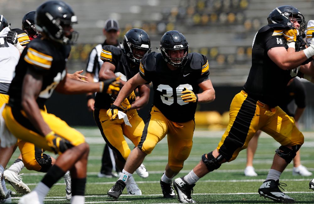 Iowa Hawkeyes fullback Brady Ross (36) during Kids Day Saturday, August 11, 2018 at Kinnick Stadium. (Brian Ray/hawkeyesports.com)